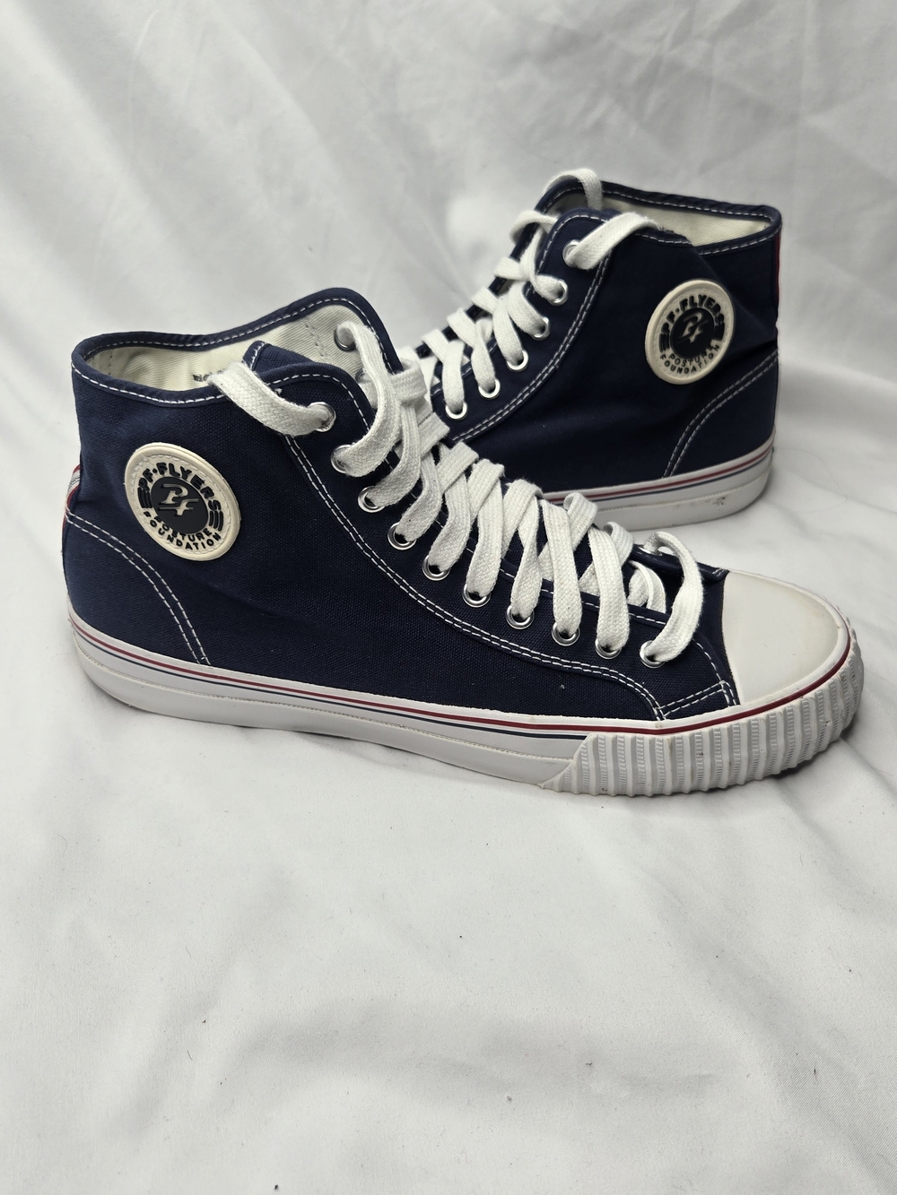 PF Flyers Posture Foundation High Top Sneakers Men’s 11 Navy Blue Canvas Retro
